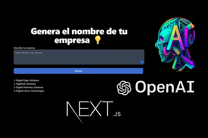 Crea un generador de nombres de empresa con IA usando Nextjs y OpenAI